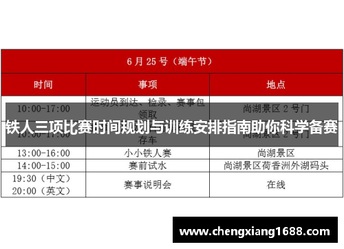 铁人三项比赛时间规划与训练安排指南助你科学备赛